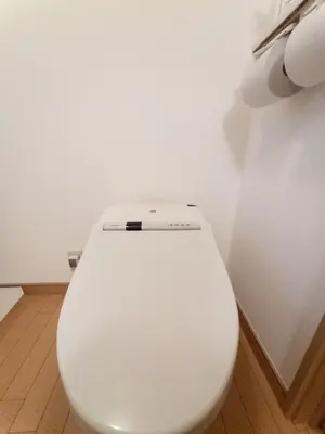 a bathroom with a white toilet in a room at \u30b2\u30b9\u30c8\u30cf\u30a6\u30b9\u967d\u3060\u307e\u308a\u306e\u3046\u305f\u305f\u306d\u3053 \u6708\u3068\u592a\u967d in Wada