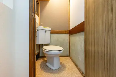 a bathroom with a toilet in a small room at Higashi-Ueno 3 in Tokyo