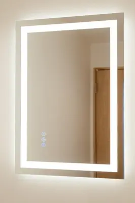 a mirror hanging on a wall in a bathroom at Humming Kinshicho 303-202-301 - Vacation STAY 19264 in Tokyo