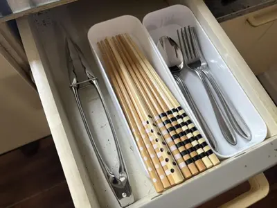 a drawer filled with utensils and utensils at Heights Omiya - Vacation STAY 19467 in Tokyo