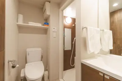 a bathroom with a toilet and a sink at LANG HOTEL Kameido - Vacation STAY 76836v in Tokyo