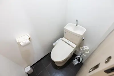 a small bathroom with a toilet in a room at Kodenmacho Building Room 201 - Vacation STAY 38318v in Tokyo
