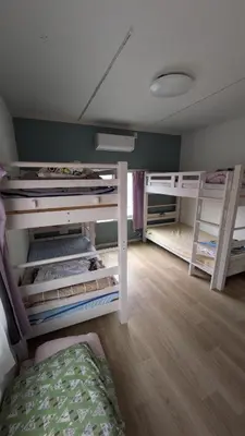 a room with three bunk beds in a room at Tokyo Skytree Tower - Asakusa Auberge de Jeunesse in Tokyo