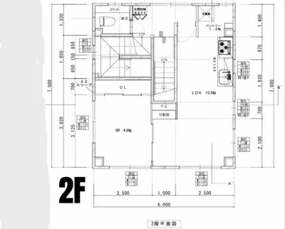 a floor plan of a building with the number at \u767d\u5c71\u30ed\u30a4\u30e4\u30eb\u30cf\u30a6\u30b9 in Tokyo