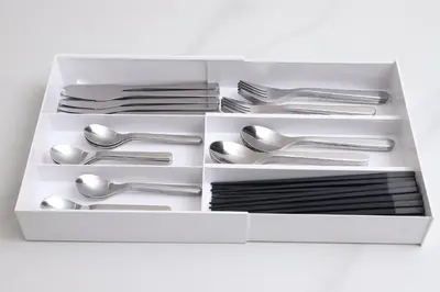 a white box with silver utensils in it at Japanese Modern House Aakasaka-Mitsuke St 2min Shibuya Shinjuku 9min in Tokyo