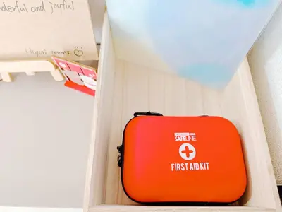 a orange suitcase is sitting in a drawer at SkyTree-501 in Tokyo