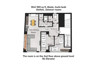 a floor plan of the roman is on the ant floor floor above ground level at Hotel iemirai Araiyakushi - Shinjuku 9min train ride in Tokyo