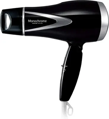 a black hair dryer on a white background at Shibuya Simplex 3F, sunlight and 2 beds in Tokyo