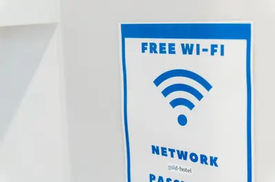 a sign for a free wi fi network at Gold HOTEL SHIBUYA in Tokyo
