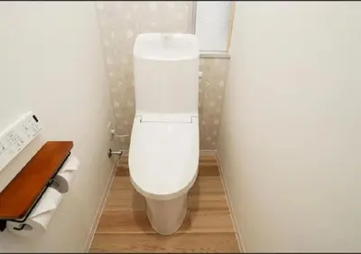 a bathroom with a white toilet in a room at Oshiage SAIEI Hotel 301 in Tokyo