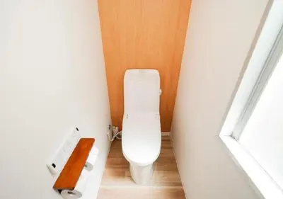a bathroom with a white toilet in a room at Oshiage SAIEI Hotel 401 in Tokyo