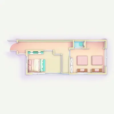 a drawing of a floor plan of a house at miraisya shiinamachi in Tokyo