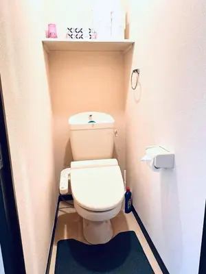 a small bathroom with a toilet in a room at The Aki Shinjuku in Wada