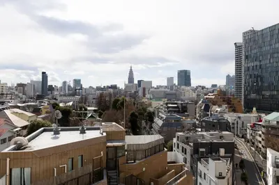 a view of the city from the roof of a building at Swan Lake Inn Shinjuku - Vacation STAY 19482 in Tokyo