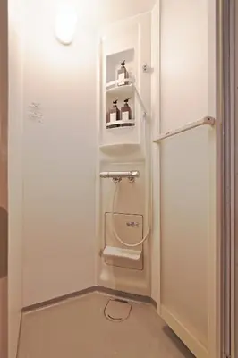 a small bathroom with a toilet in a room at Steps from Shibuya Crossing B in Tokyo