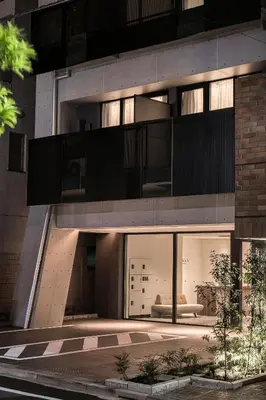 an external view of a building with a balcony at Cava House in Tokyo