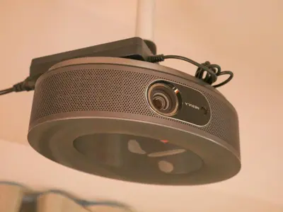a camera is hanging from a ceiling at 9Stay \u83ca\u5ddd in Tokyo