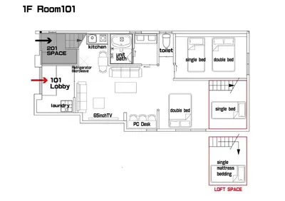 a floor plan of a house at \u304a\u5bbf\u5be7\u3005OyadoNene\u677f\u6a4b \u6c60\u888b3\u5206\u65b0\u5bbf9\u5206 in Tokyo