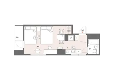 a floor plan of a house with furniture at JAPT Gotanda in Tokyo