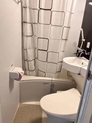 a bathroom with a toilet and a sink at Ueno Uguisudani Tokan in Tokyo