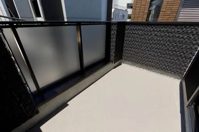 a balcony with two windows on a building at Shinjuku large 3LDK 2 bathrooms, brand NEW house built in 2025 - Lotus Villa in Tokyo