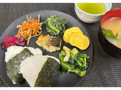 a plate of food with vegetables and soup on a table at Smile Hotel Tokyo Nishikasai - Vacation STAY 97136v in Tokyo