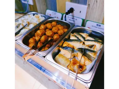 a buffet with two trays of food on a table at Kamata Inn Social - Vacation STAY 03309v in Tokyo