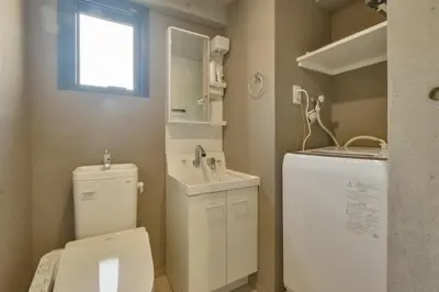 a small bathroom with a toilet and a sink at La Residence East Tokyo201 - Vacation STAY 19856 in Tokyo