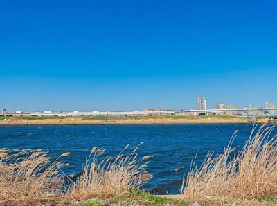 a large body of water with a city in the background at SkyTreeStayHotel 3, 8-minute walk from Yahiro Station, lovely new building, near Ara river, can see Sky Tree in Tokyo