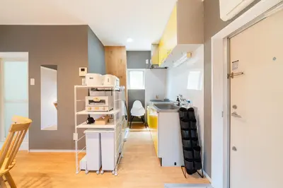 a small kitchen with a sink and a counter at Maison Nagasaki Five 4F MN4 in Tokyo