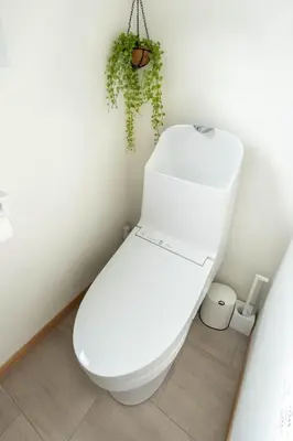 a bathroom with a toilet with a plant on the wall at \u5922\u306e\u5bbf \u685c\u96c52F-3F 131Tb in Tokyo