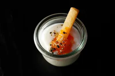 a glass jar with a carrot stick in it at Hotel New Otani Tokyo EXECUTIVE HOUSE ZEN in Tokyo