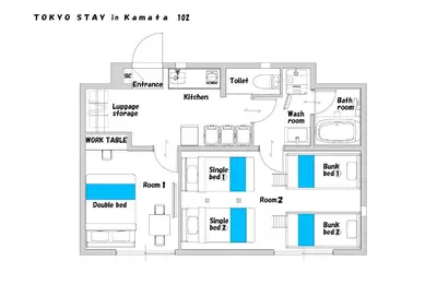 a floor plan of a house at TOKYO STAY in Kamata in Tokyo