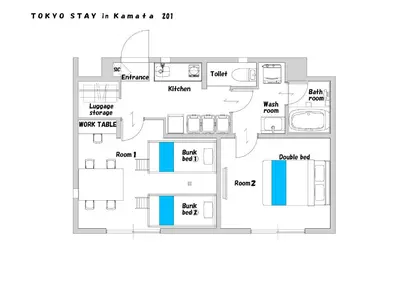 a floor plan of a house at TOKYO STAY in Kamata in Tokyo