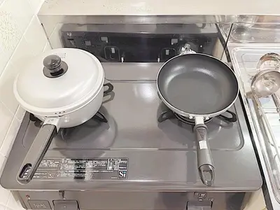 a pot sitting on top of a stove at Tokyo Stay West Sugamo #103 in Tokyo