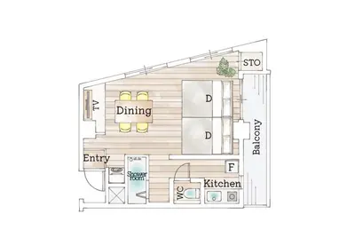 a floor plan of a house at feel Shinjuku STAY in Tokyo