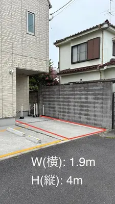 a parking lot in front of a house at Private stay, fully equipped 45 square meter, Easy access to Disneyland & Airports in Tokyo