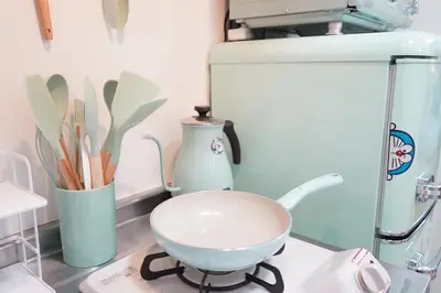 a kitchen with a bowl on a counter with a mixer at 2 beds near Higashinakano st. 5 min to Shinjuku in Tokyo
