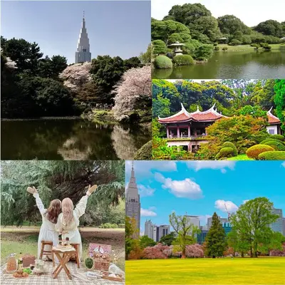 a collage of photos of cities and buildings at Cyber Shinjyuku Tokyo Room in Tokyo