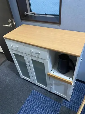 a bathroom vanity with a counter and a mirror at New Up to 10 people OK! 30-second walk from the station exit! Superhosts are here to help you in a polite and prompt manner! Rest assured stay! in Tokyo