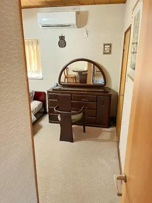 a dressing room with a mirror and a desk at Japan Harry Potter Guesthouse in Tokyo