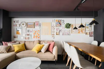 a living room with a couch and a table at \u30a8\u30d3\u30b9\u30d3\u30eb8\u968eStayCreek in Tokyo