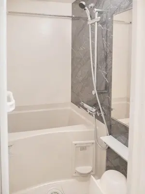 a bathroom with a tub and a toilet and a shower at Triphome Sugamo Minami-Otsuka Studio in Tokyo
