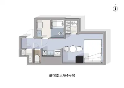 a floor plan of a small house at Triphome Otsuka Sugamo in Tokyo