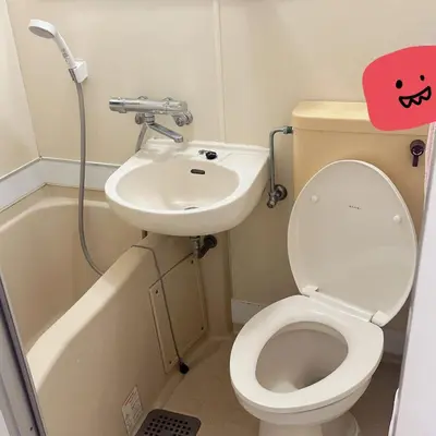 a small bathroom with a toilet and a sink at D Regalo - Vacation STAY 10830v in Tokyo