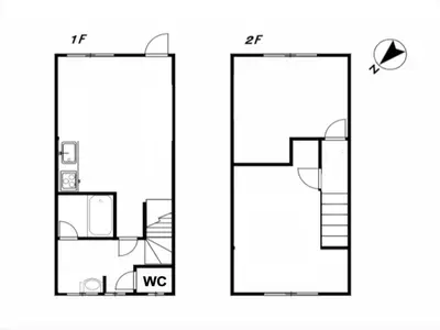two diagrams showing the dimensions of a bathroom and a room at Eden House - Vacation STAY 19890 in Tokyo