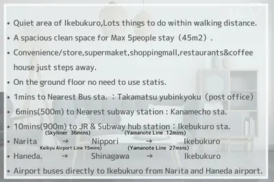 a screenshot of a page of a website with a list of items at M101 8mins from Ikebukuro sta 9min to Shinjuku byTrain in Tokyo
