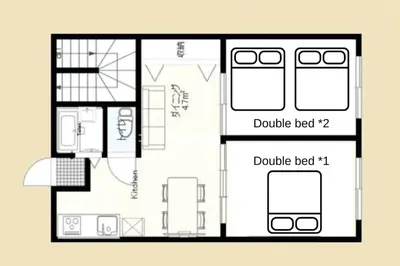 a black and white floor plan of a house at Ikebukuro area 6mins from sta Max6 2 bedrooms N202 in Tokyo