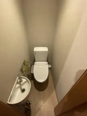 a small bathroom with a toilet and a sink at \u795e\u7530\u5927\u624b\u753a\u30db\u30b9\u30c6\u30eb in Tokyo