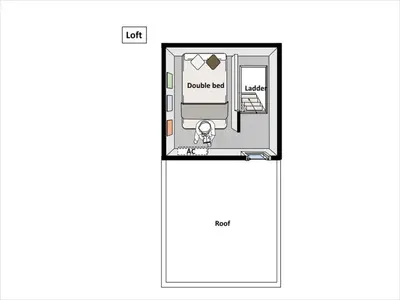 a floor plan of a small room with a dog inside at Sogno House Tokyo Ueno in Tokyo